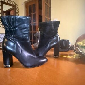 Elegant Black Leather Ankle Boots